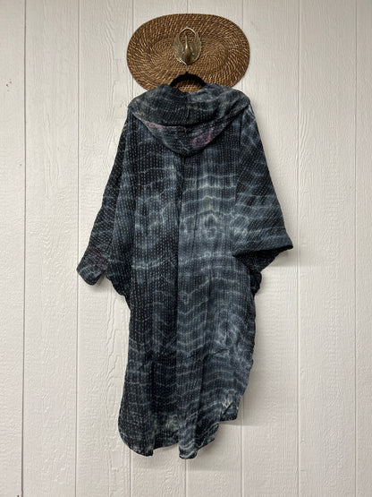 Aura Edit Pareo Kantha Poetic Hoodie Maxi 0726 008