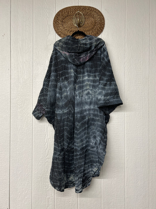 Aura Edit Pareo Kantha Poetic Hoodie Maxi 0726 008