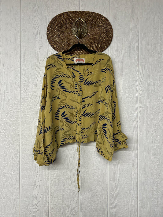 Crepe Sari Bell Sleeve Butterfly Top 0326 257