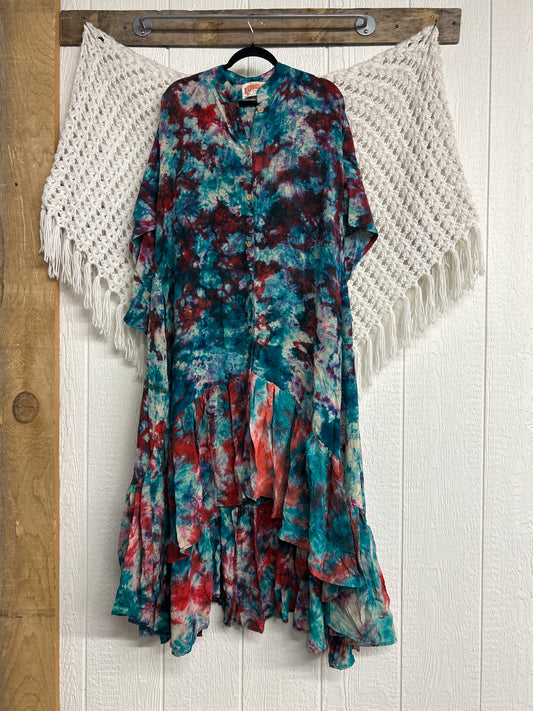 Crepe Sari Dahlia Duster Dress 0326 001