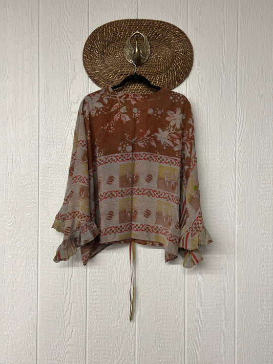 Crepe Sari Bell Sleeve Butterfly Top 0326 179