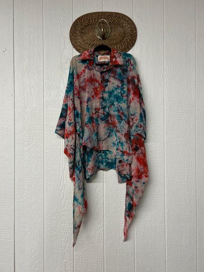 Crepe Sari Summer Nirvana Button Down 0626 089