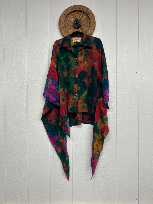 Crepe Sari Summer Nirvana Button Down 0626 104