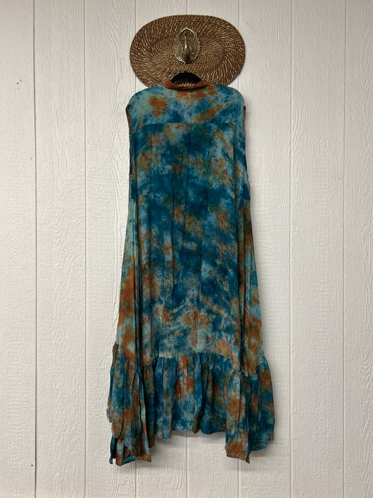 Crepe Sari Summer Dahlia Duster 0726 005
