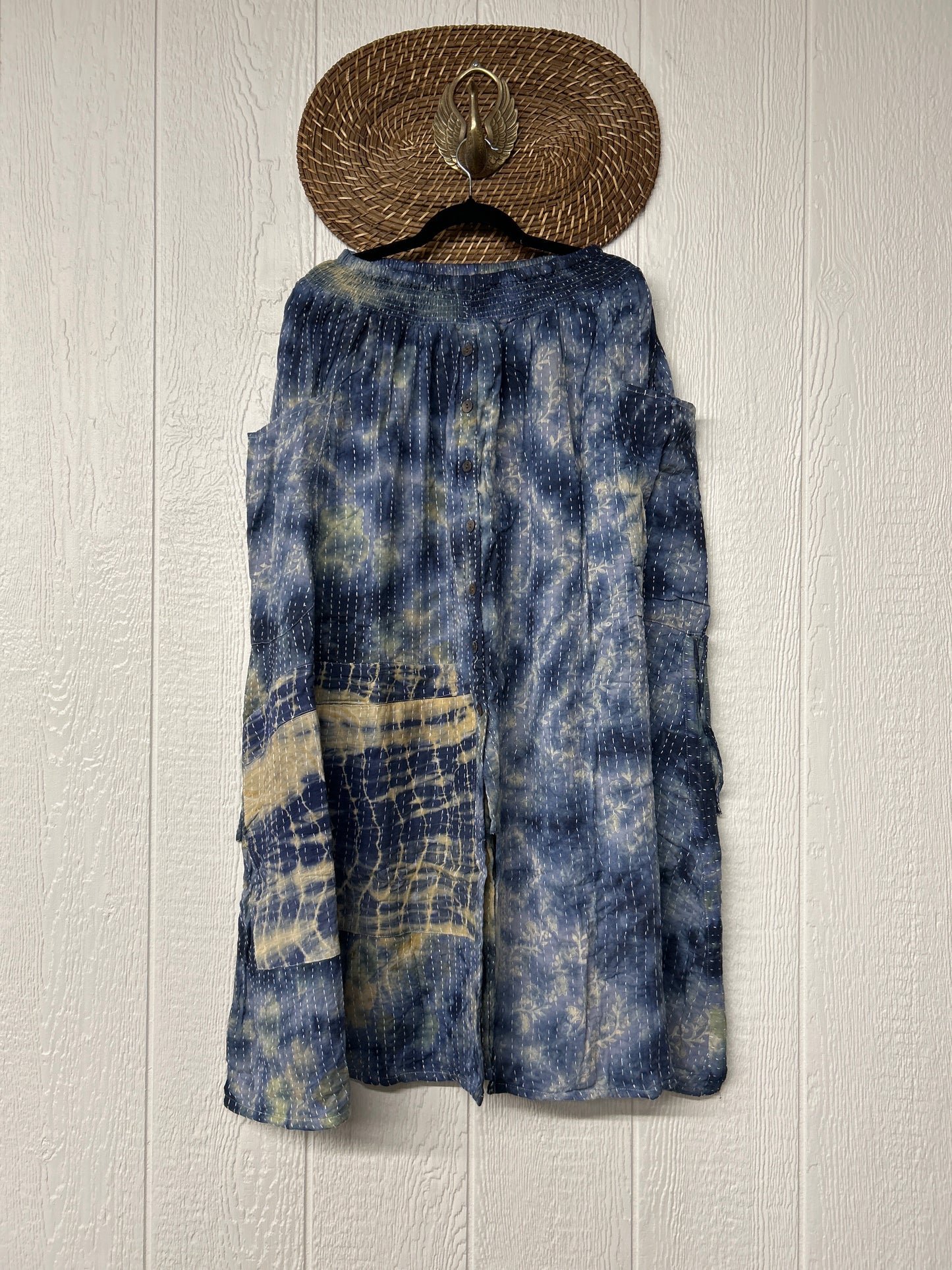 Pareo Kantha Butterfly Cargo Skirt 0526 027