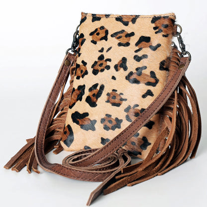 Small Leather Fringe Bag - Cheetah 0426 001