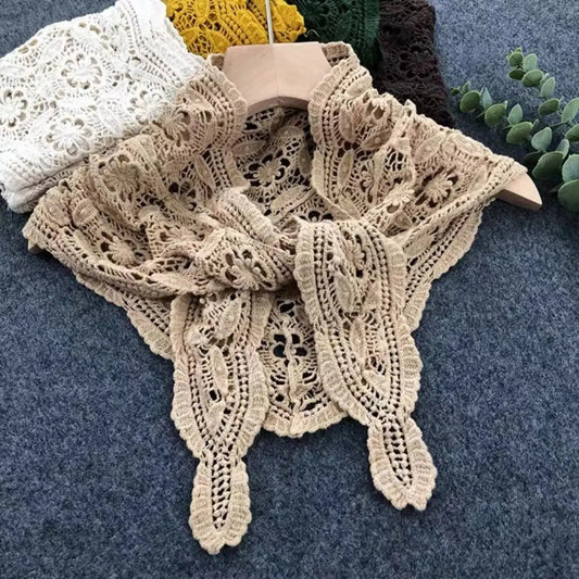 Lace Crochet Scarf - Khaki 0426 001