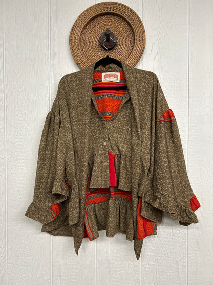 Crepe Sari Wild Rose Top 1225 003