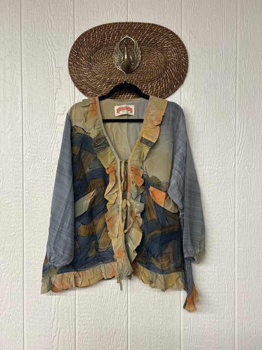 Crepe Sari Ruffle Daisy Blouse 0226 213