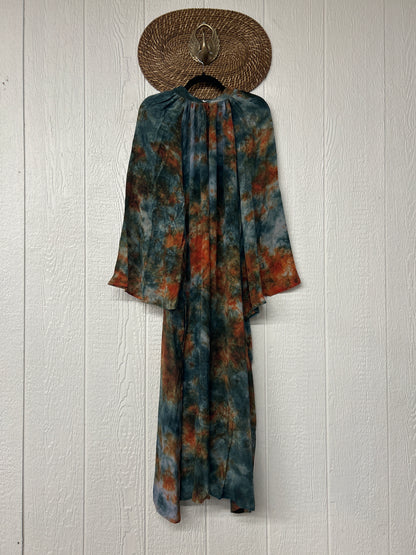 Crepe Sari Woodstock Duster Dress 0226 059