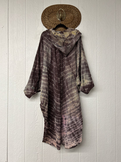 Aura Edit Pareo Kantha Poetic Hoodie Maxi 0726 005