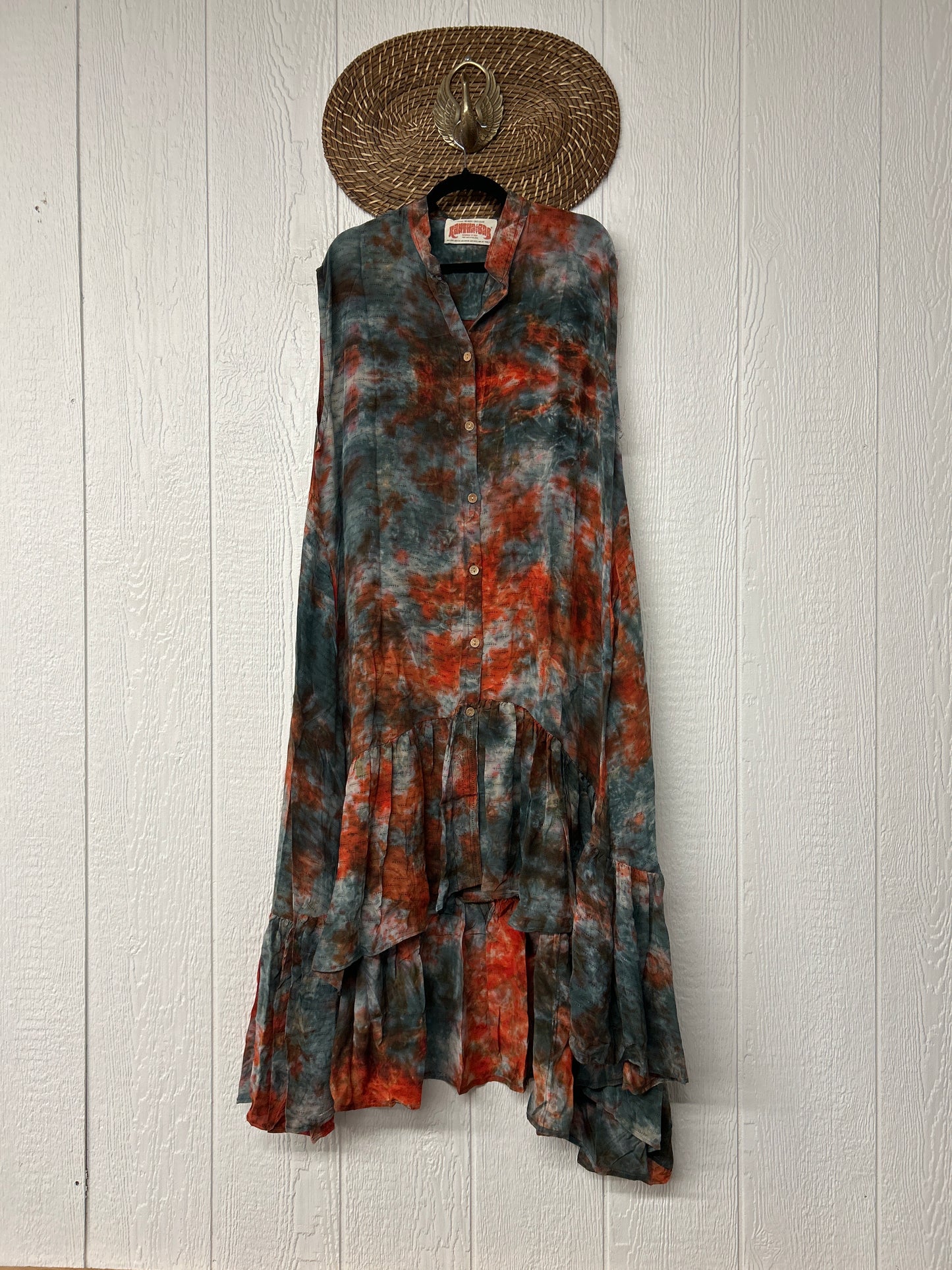 Crepe Sari Summer Dahlia Duster 0726 133