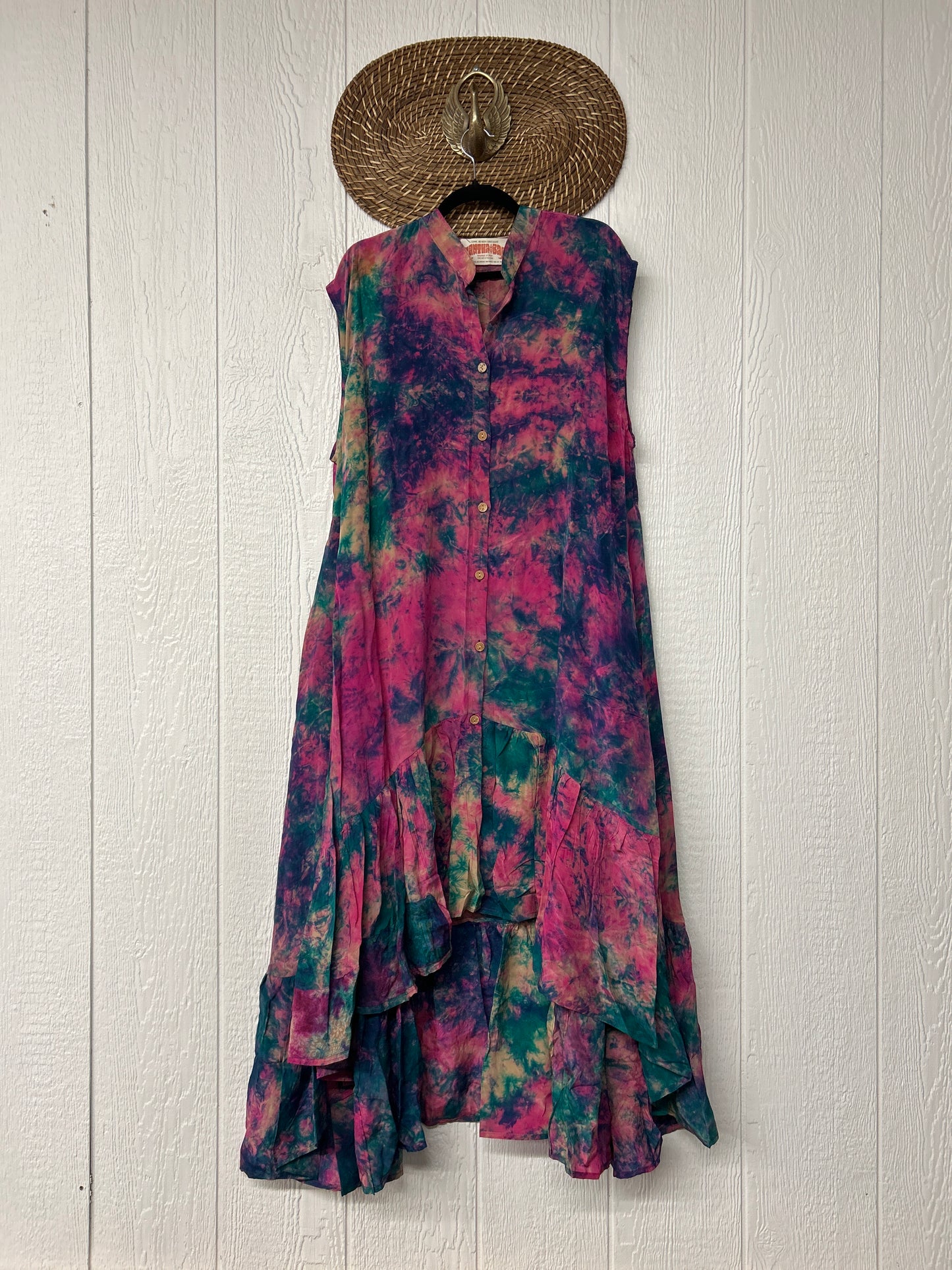 Crepe Sari Summer Dahlia Duster 0726 069
