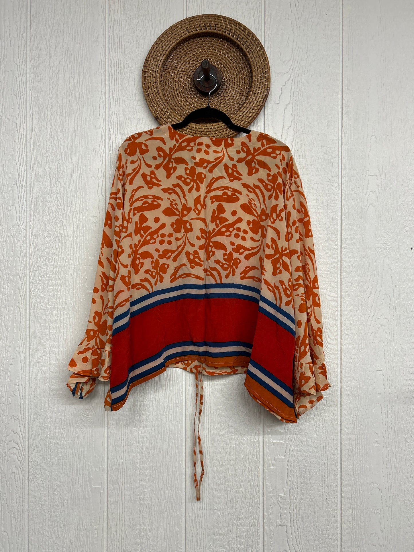 Crepe Sari Bell Sleeve Butterfly Top 0326 085