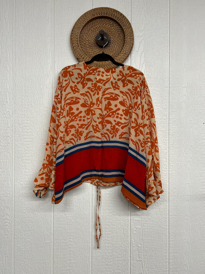Crepe Sari Bell Sleeve Butterfly Top 0326 085