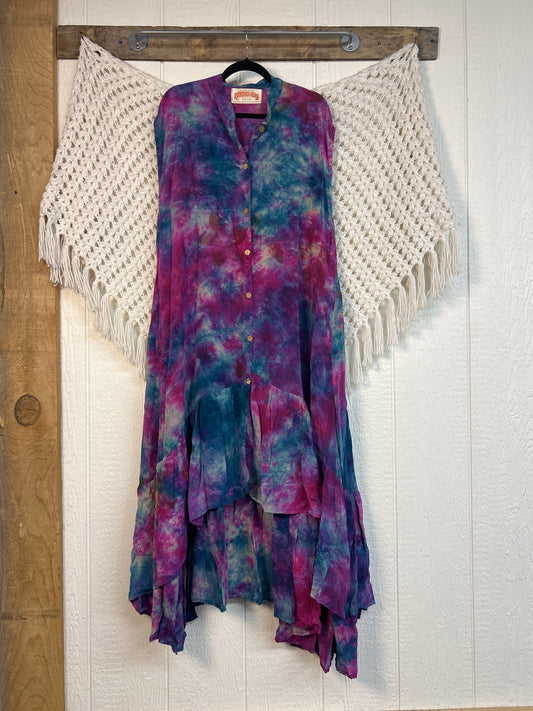 Crepe Sari Summer Dahlia Duster 0726 145