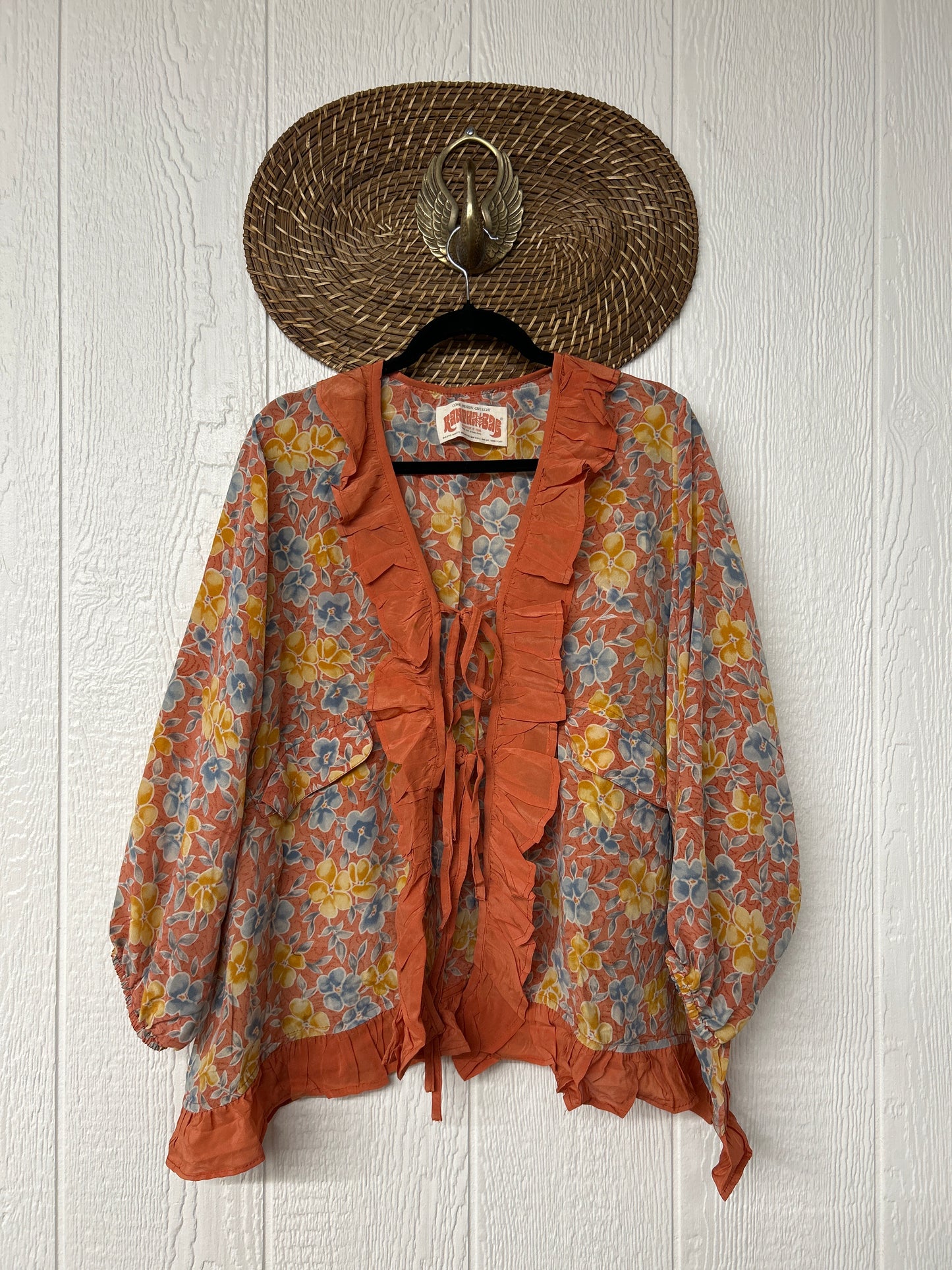 Crepe Sari Ruffle Daisy Blouse 0226 102