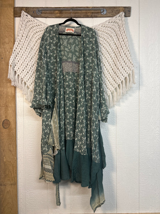 Crepe Sari Flourish Wrap Dress 0426 199