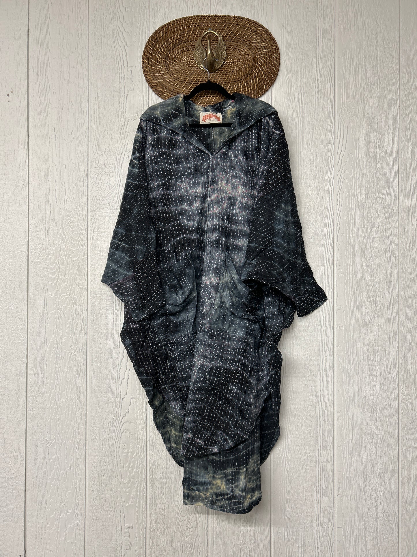 Aura Edit Pareo Kantha Poetic Hoodie Maxi 0726 008