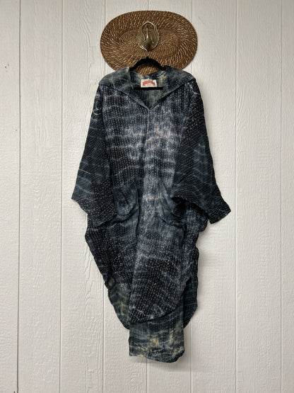 Aura Edit Pareo Kantha Poetic Hoodie Maxi 0726 008
