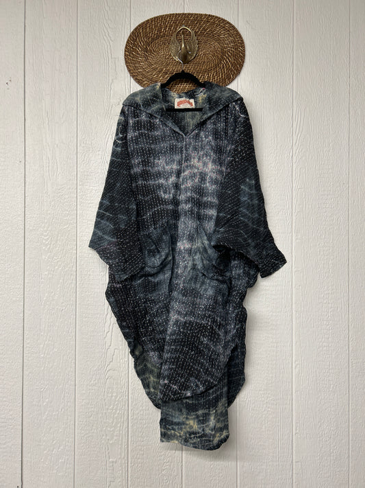 Aura Edit Pareo Kantha Poetic Hoodie Maxi 0726 008