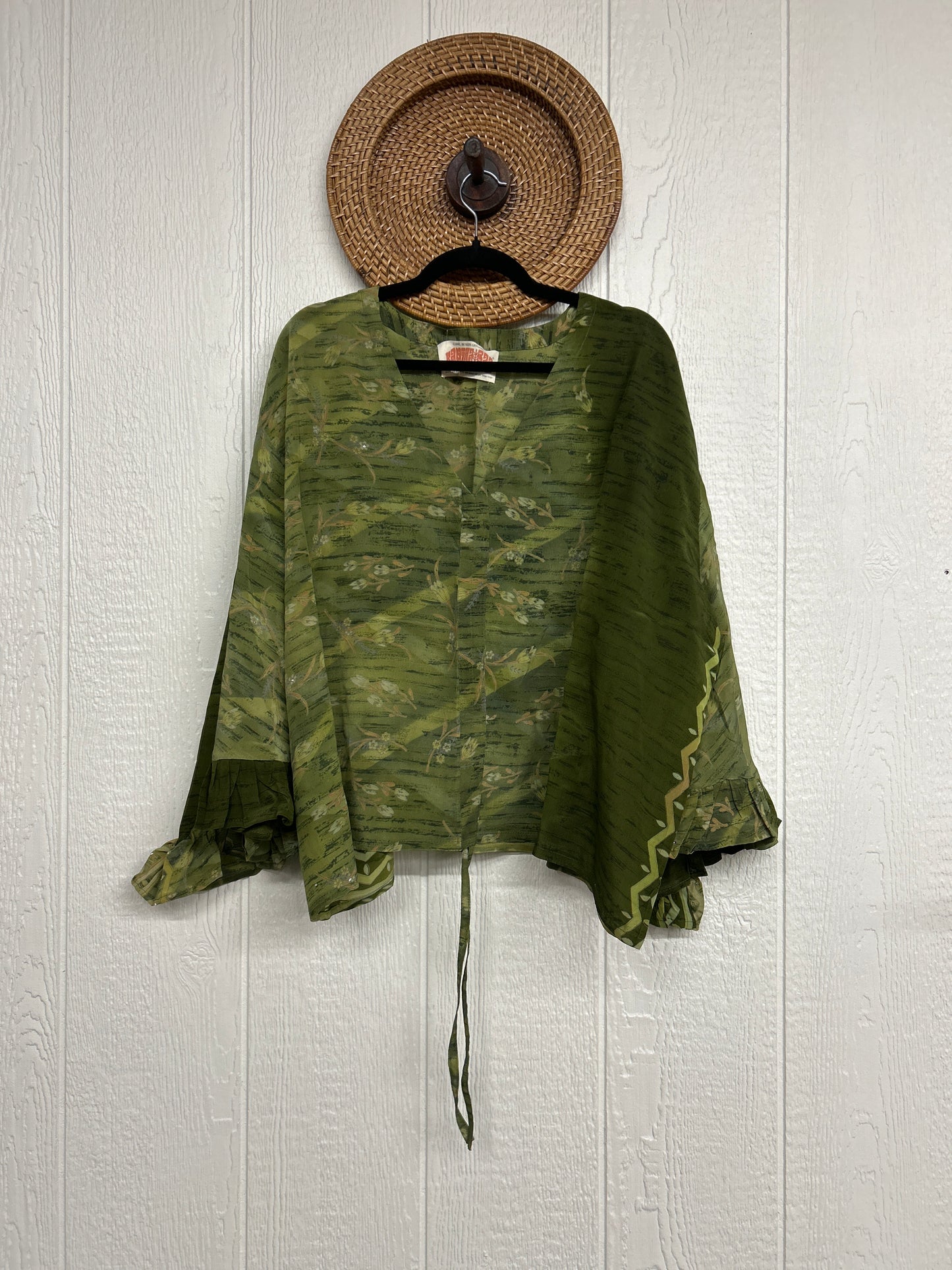 Crepe Sari Bell Sleeve Butterfly Top 0326 125