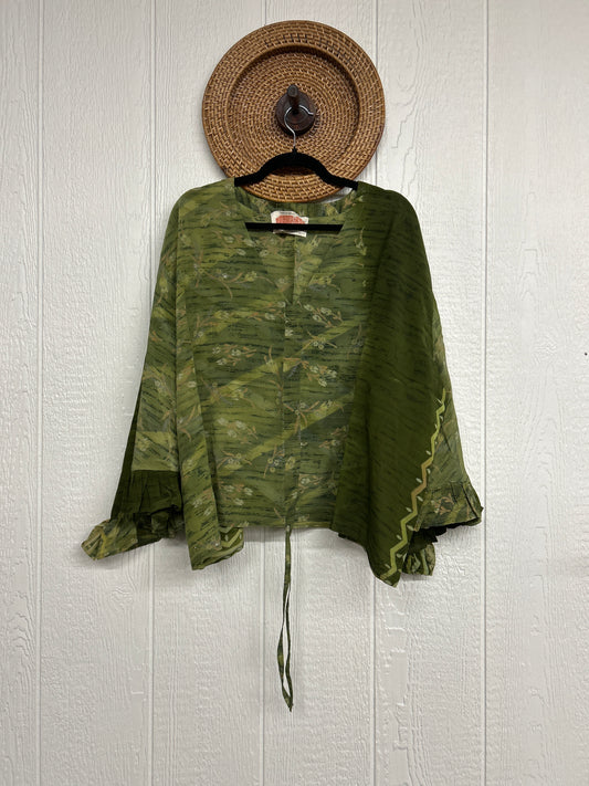 Crepe Sari Bell Sleeve Butterfly Top 0326 125