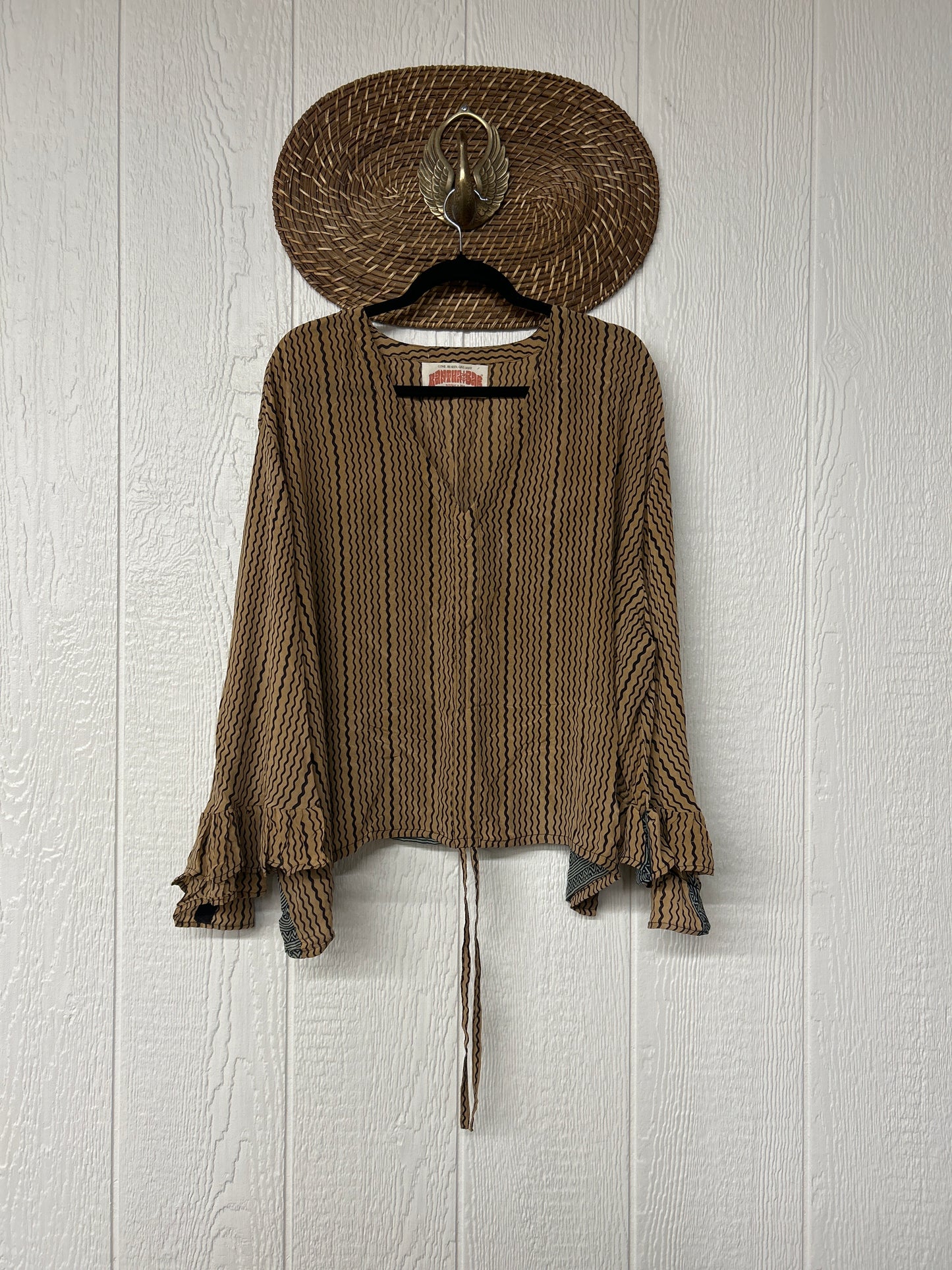 Crepe Sari Bell Sleeve Butterfly Top 0326 273