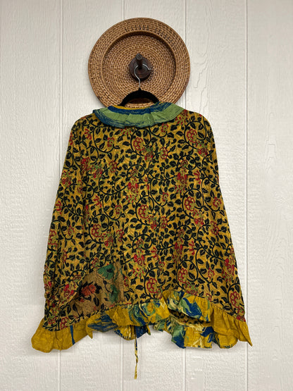 Crepe Sari Ruffle Daisy Blouse 0226 136