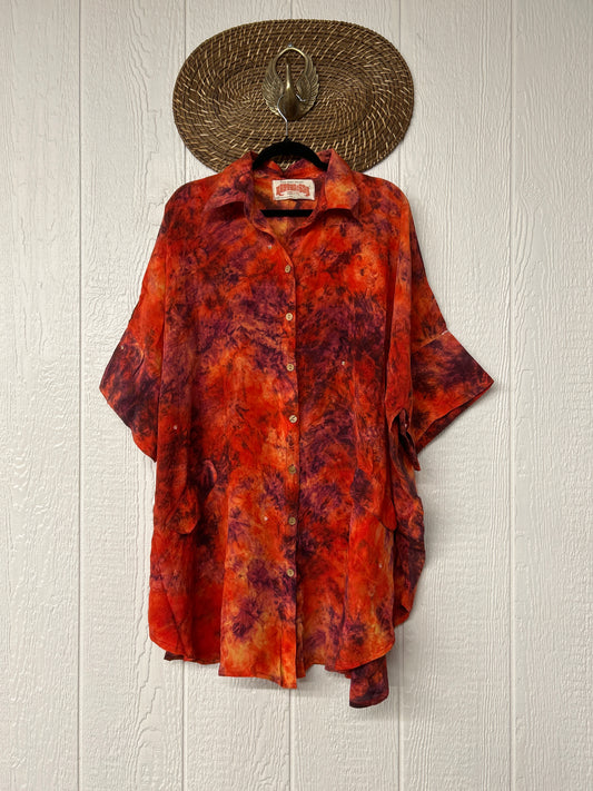 Crepe Sari Free To Be Button Down 0626 066