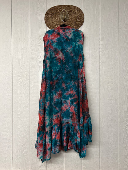 Crepe Sari Summer Dahlia Duster 0726 056