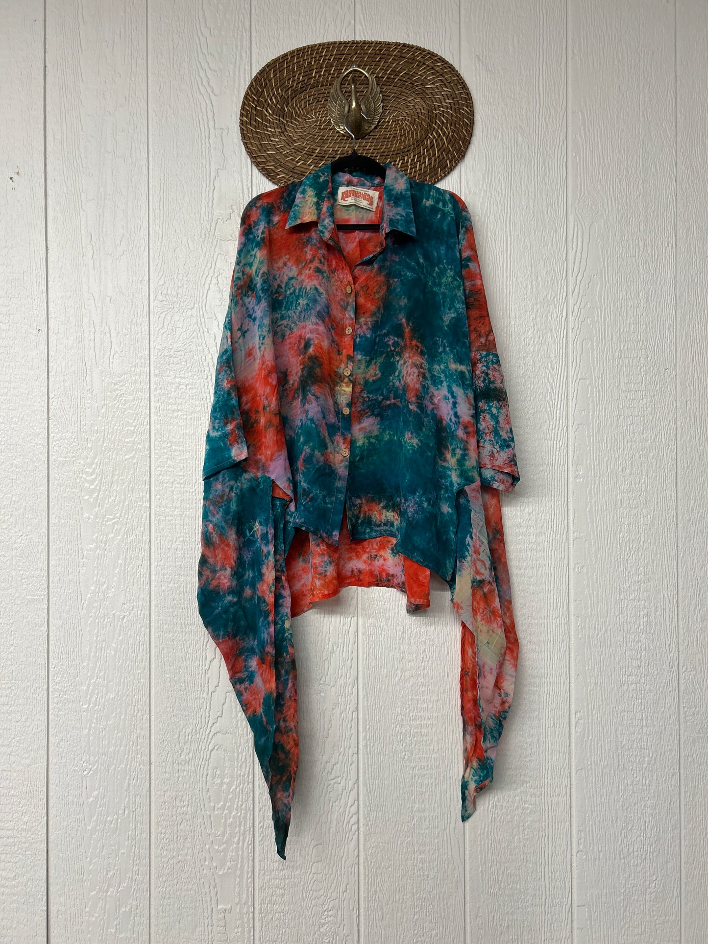 Crepe Sari Summer Nirvana Button Down 0626 190