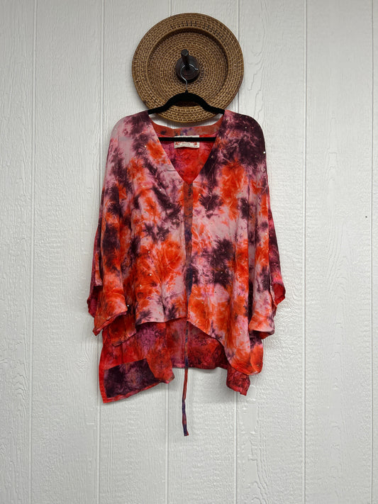 Crepe Sari Hi Lo Butterfly Top 0726 006