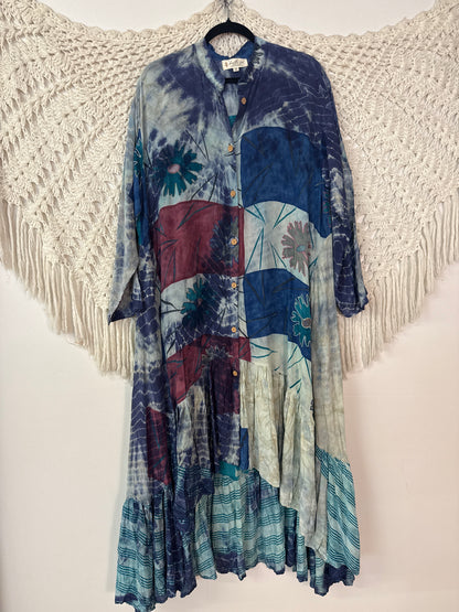 Crepe Sari Dahlia Duster Dress L0626 001