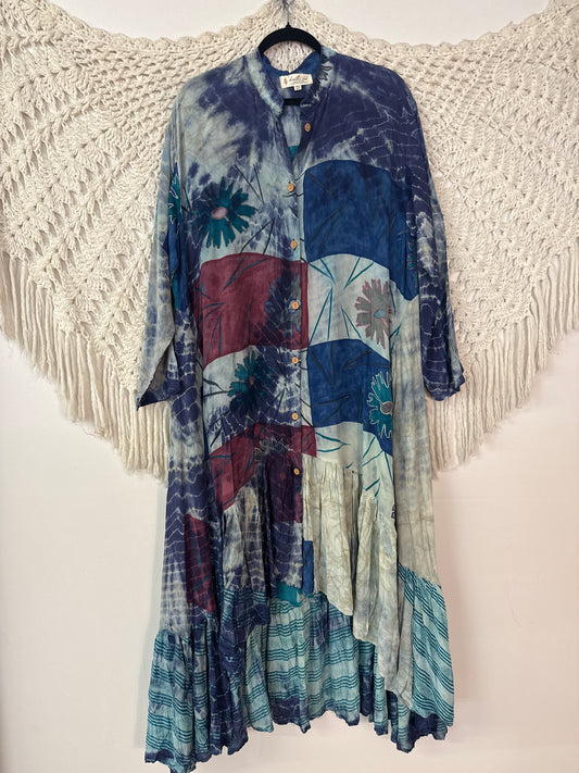 Crepe Sari Dahlia Duster Dress L0626 001