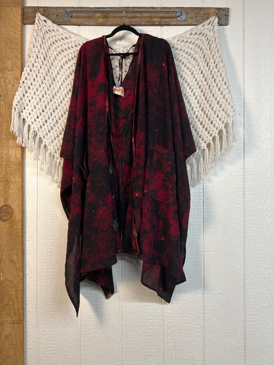 Crepe Sari Orchid Kimono 0626 180