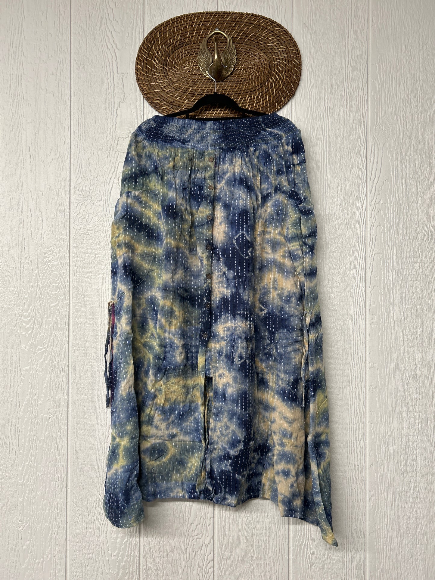 Pareo Kantha Butterfly Cargo Skirt 0526 001