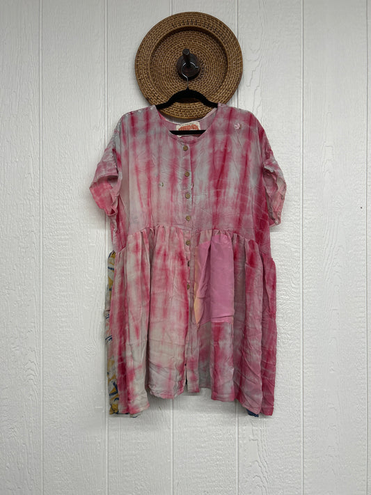 Crepe Sari Daydreamer Button Down Mini  0726 002
