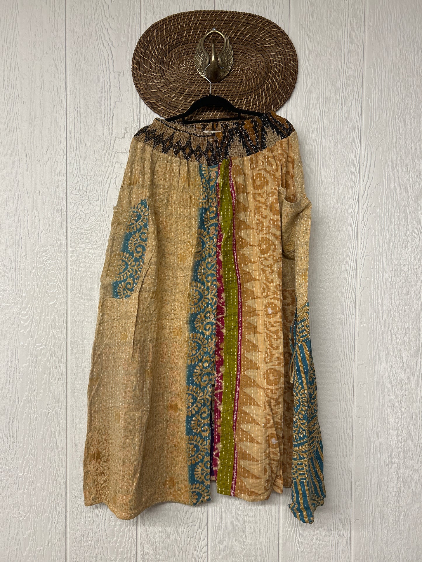 Pareo Kantha Butterfly Cargo Skirt 0426 081