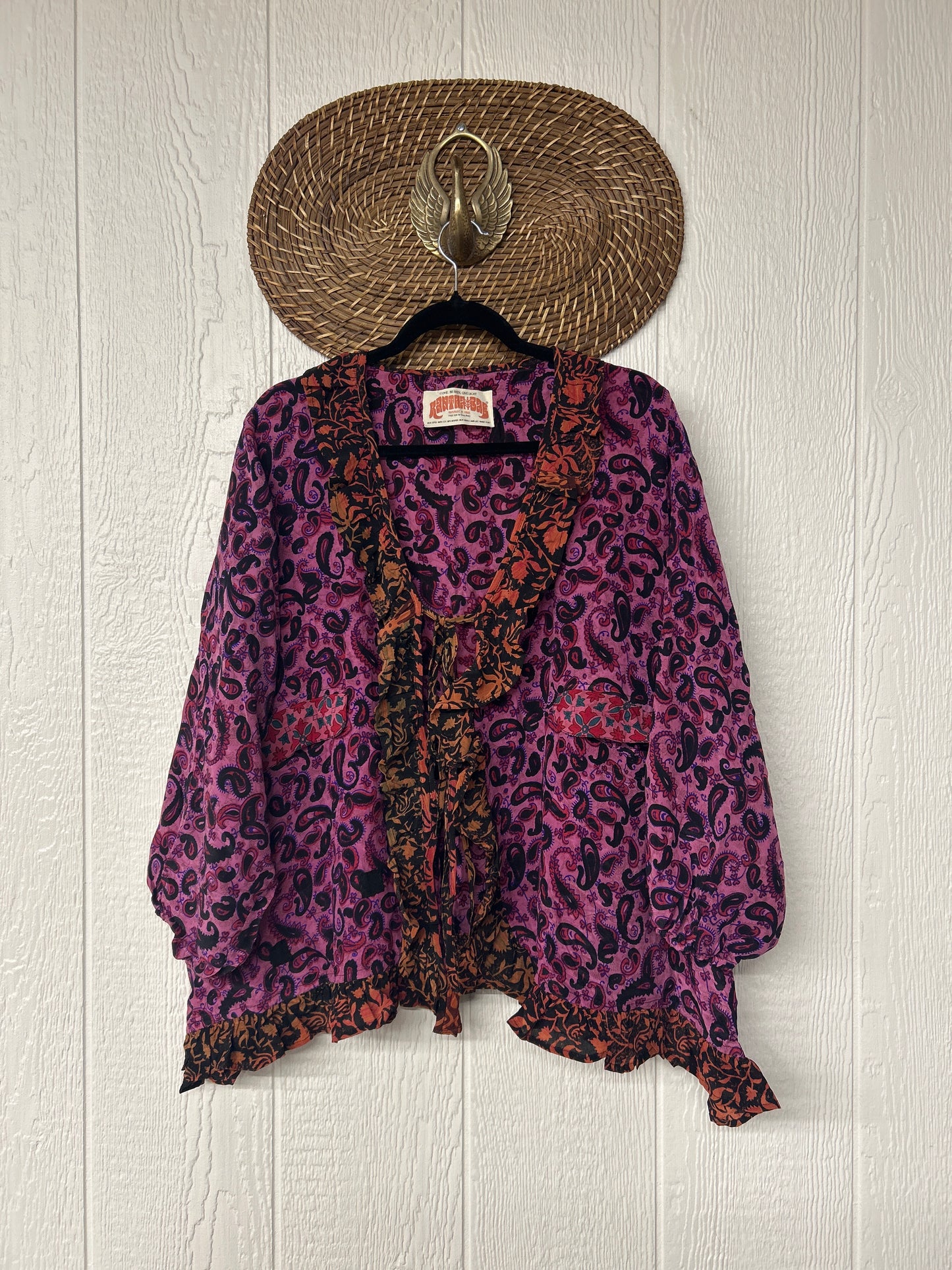 RETAIL Crepe Sari Ruffle Daisy Blouse 0226 245