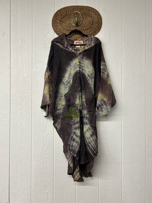 Aura Edit Pareo Kantha Poetic Hoodie Maxi 0726 003