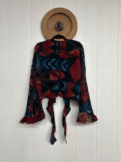 RETAIL Crepe Sari Zeppelin Crop Shrug 0426 218