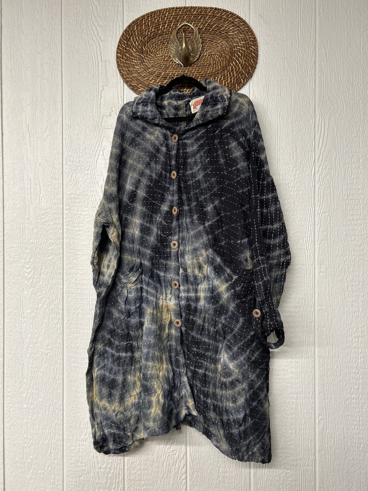 Aura Edit Koverlet Button Down Trench Coat 1026 002