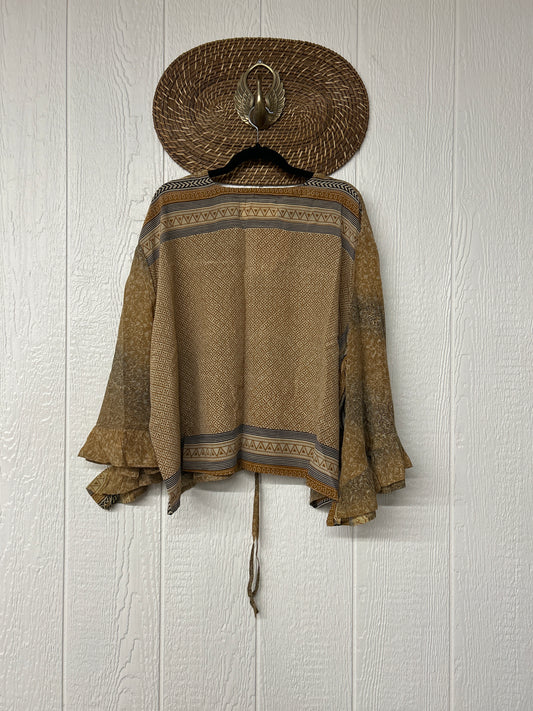 Crepe Sari Bell Sleeve Butterfly Top 0326 221