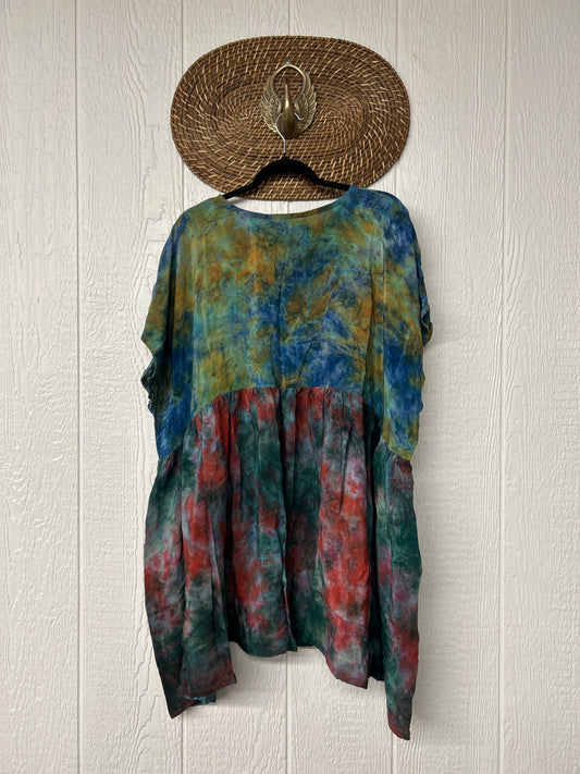 Crepe Sari Daydreamer Button Down Mini  0426 095