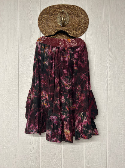 Crepe Sari Dahlia Skirt 1026 015