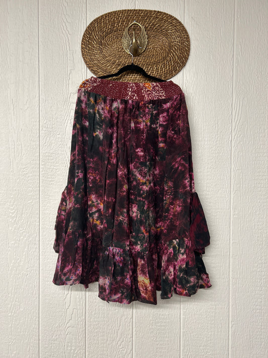Crepe Sari Dahlia Skirt 1026 015