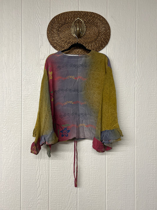 Crepe Sari Bell Sleeve Butterfly Top 0326 217