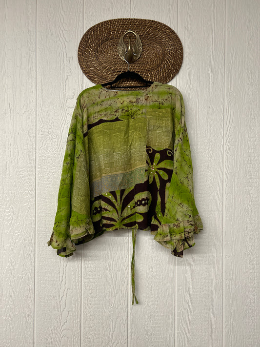 Crepe Sari Bell Sleeve Butterfly Top 0326 216