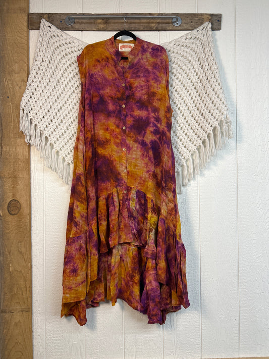 Crepe Sari Summer Dahlia Duster 0726 259